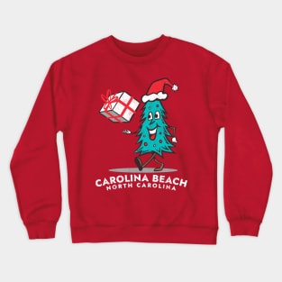 Carolina Beach, NC Vacationing Christmas Tree Crewneck Sweatshirt